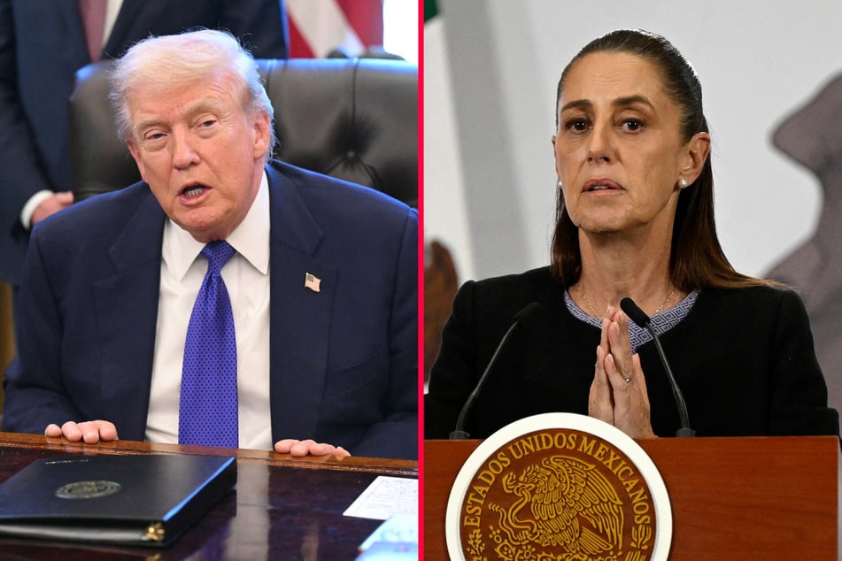 US President Donald Trump (l.) claimed that Mexico is about to "cease" all shipments of oil to Cuba, despite contrary claims from Mexican President Claudia Sheinbaum.
