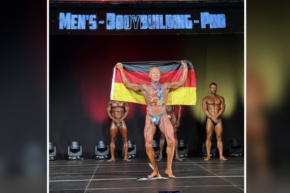 Bei der Siegerehrung als Europameister machte Jens Berthold (56) eine beeindruckende Figur.