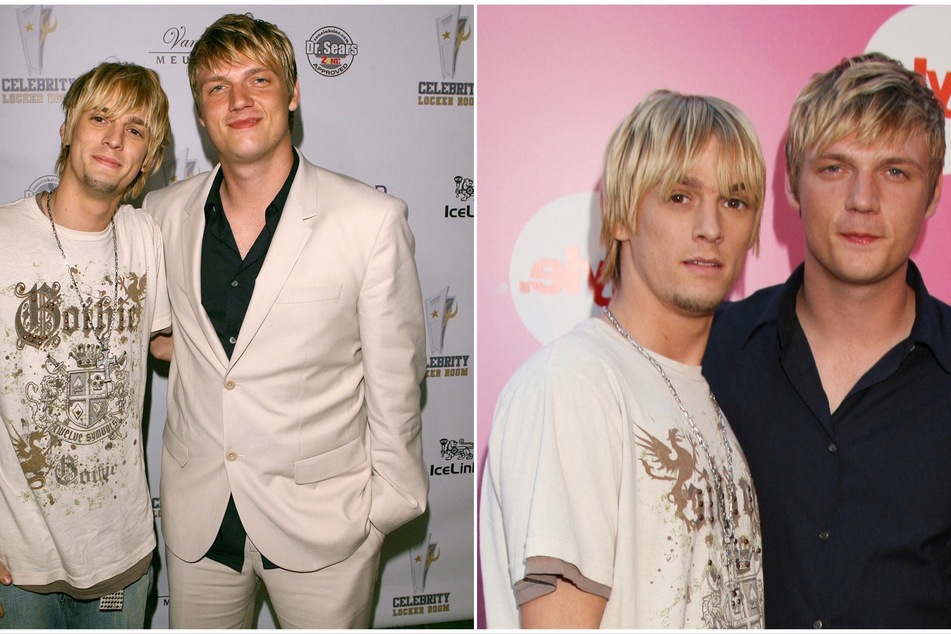 Nick Carter (r) discussed having to painfully perform onstage after learning of his brother's Aaron Carter passing.