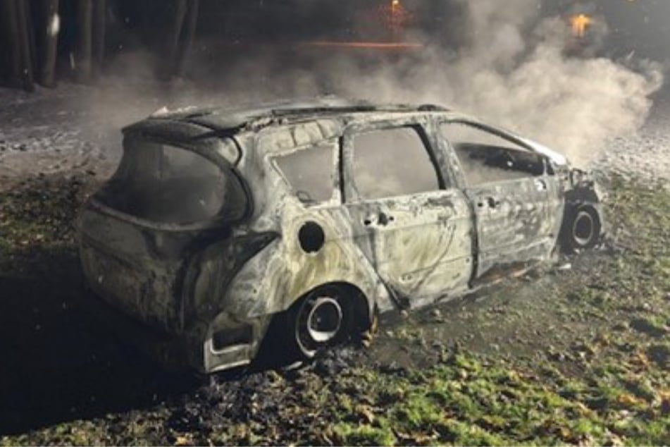 Das Auto wurde bei dem Brand vollständig zerstört.