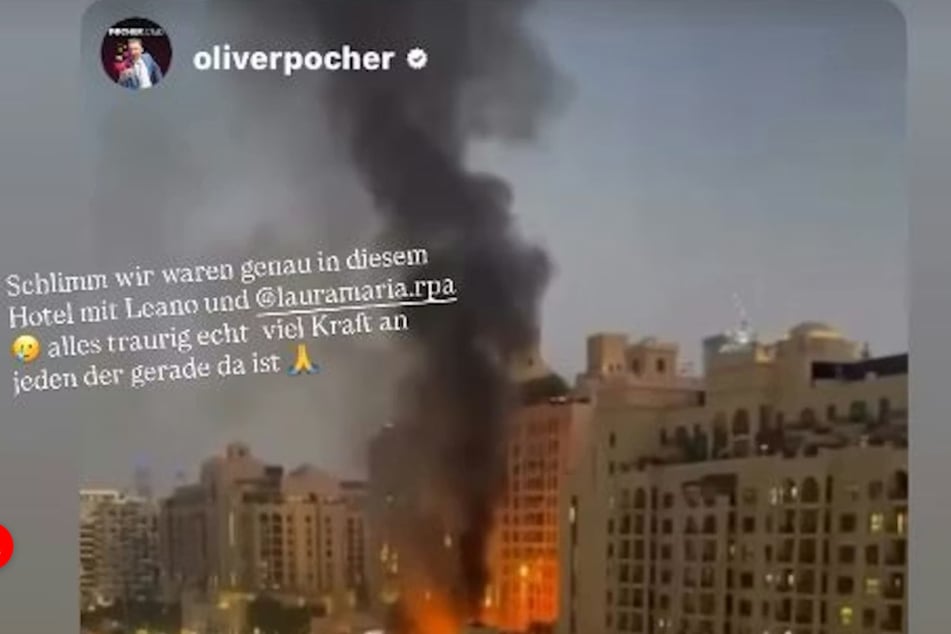 Ein Video im Netz zeigt die brennende Fassade des Luxus-Hotels "Fairmont the Palm" in Dubai.