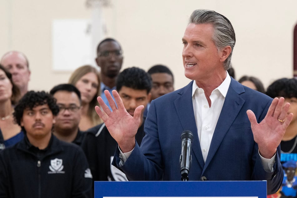 California Governor Gavin Newsom (pictured) mocked President Donald Trump over the relaunch of his failed vodka brand.