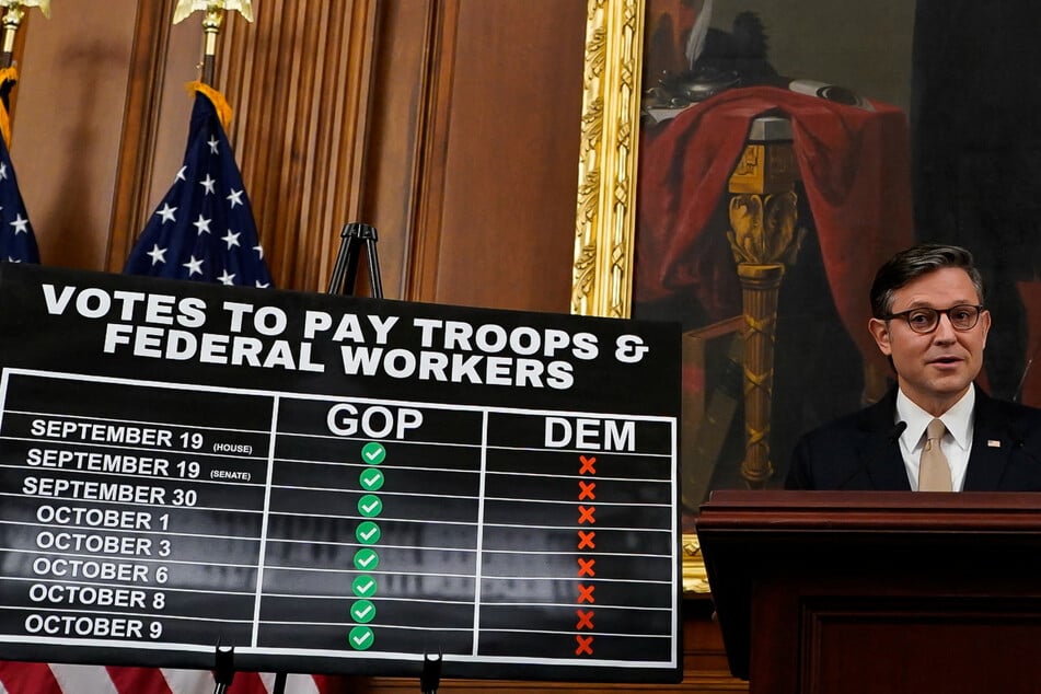 Republican Speaker Mike Johnson has kept the House on recess since September 19 as the government shutdown continues.