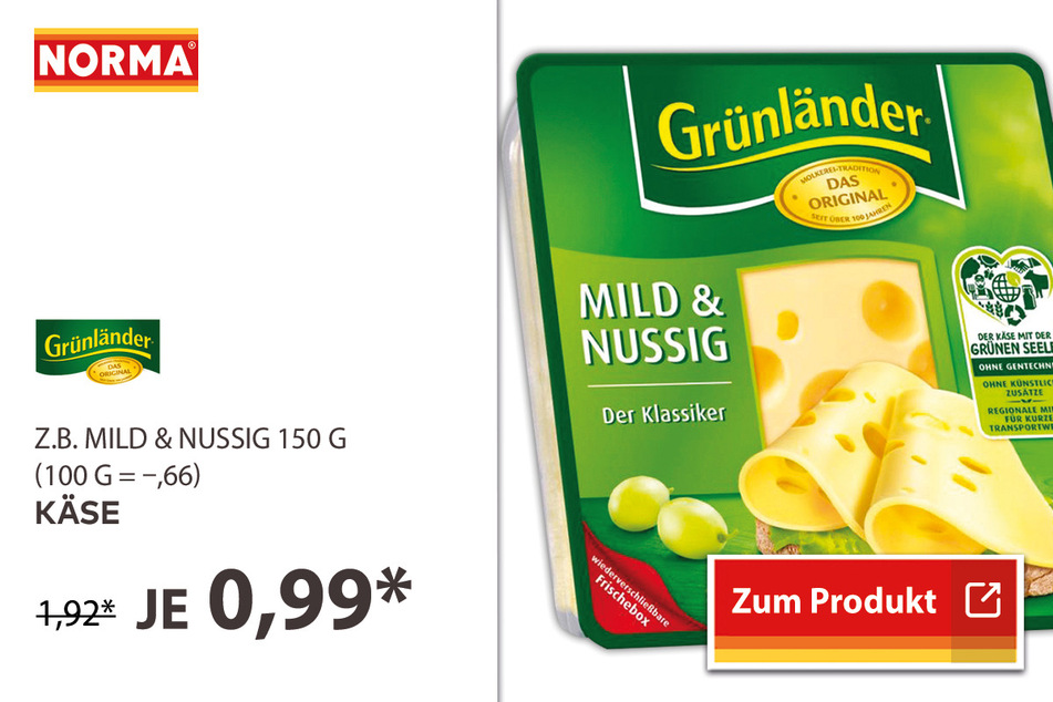 Grünländer Käse für 0,99 Euro.