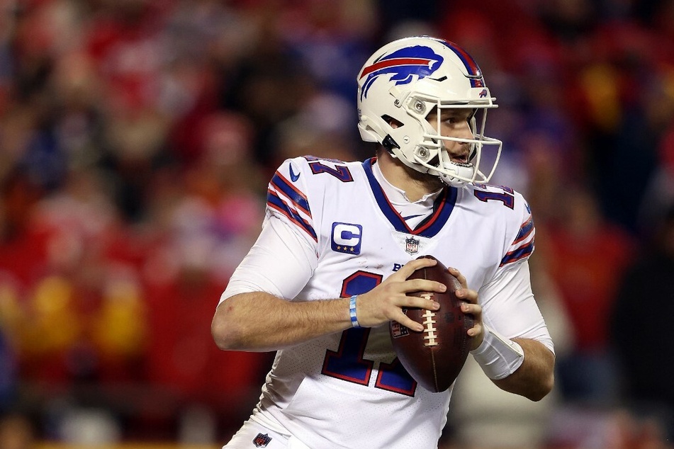 Quarterback Josh Allen of the Buffalo Bills took home a trophy at Sunday's softball game.