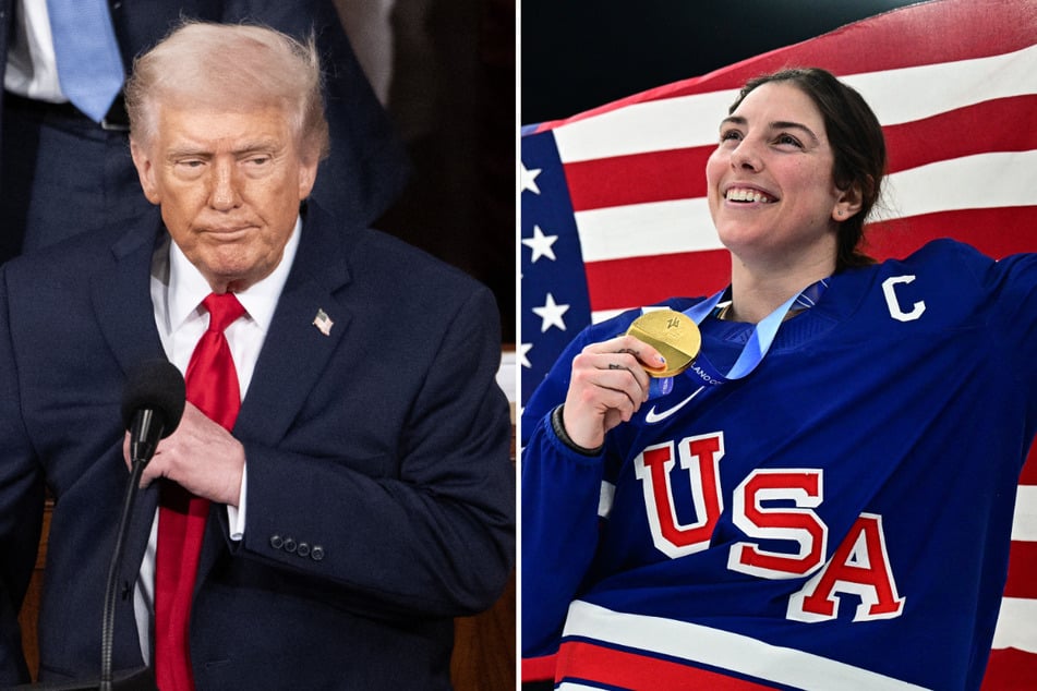 US women's ice hockey team captain Hilary Knight branded President Donald Trump's joke about inviting the victorious side to his State of the Union address "distasteful."