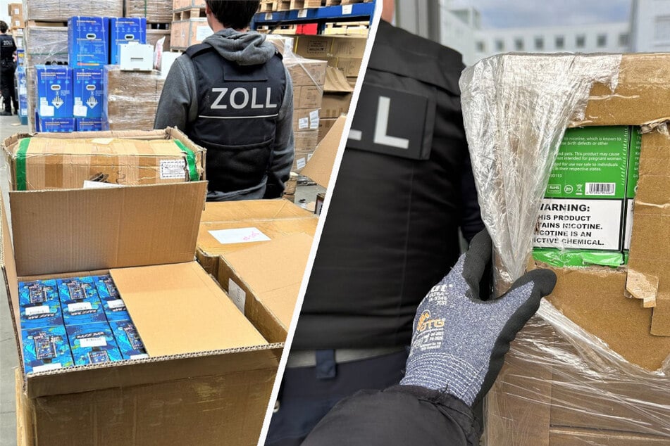 Um die illegal gehandelten Vapes aus der Lagerhalle abzutransportieren, waren drei Lkws nötig.
