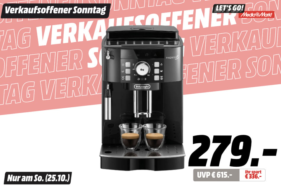 DeLonghi-Kaffeevollautomat für 279 statt 615 Euro.