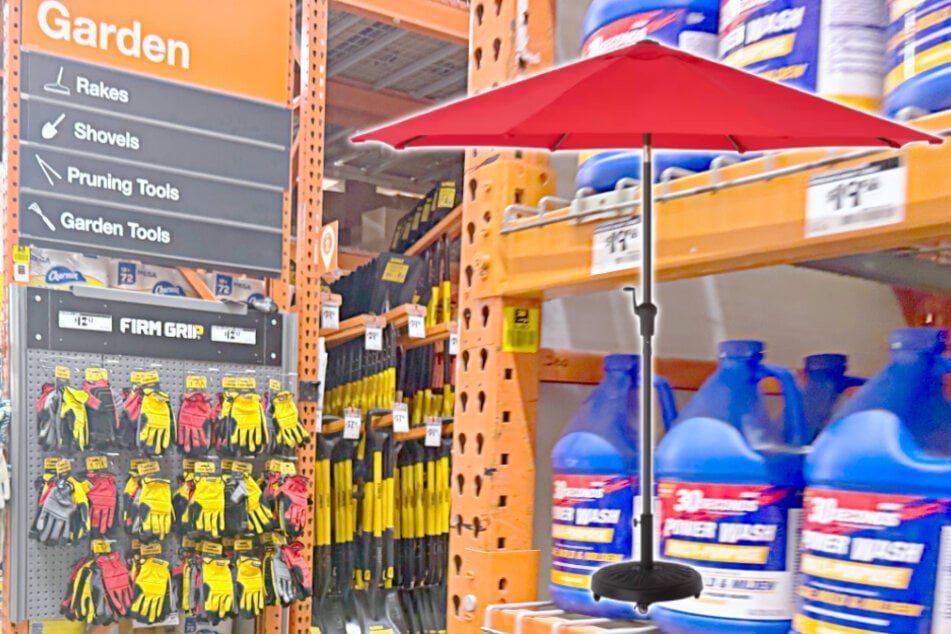 This outdoor umbrella is flying off Home Depot's shelves on Sunday, July 6