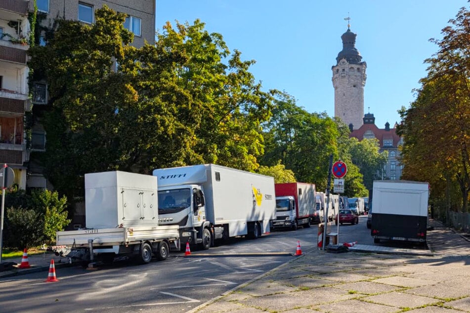 Parken war am Wochenende in der Rudolphstraße im Leipziger Zentrum nicht möglich.