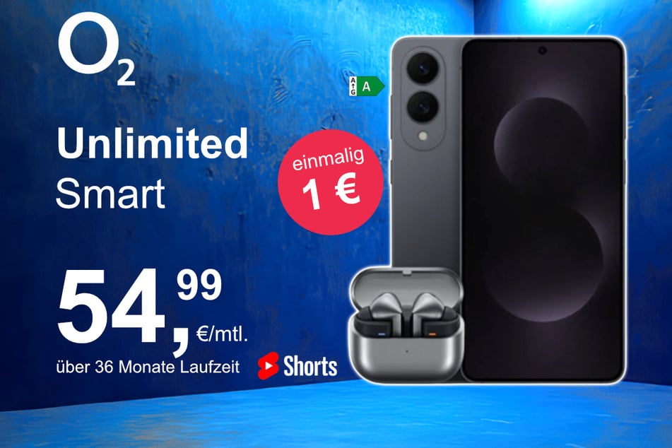 Das Samsung Galaxy S25 Edge + Buds 3 Pro im o2 Mobile Unlimited Smart für einmalig 1 Euro.