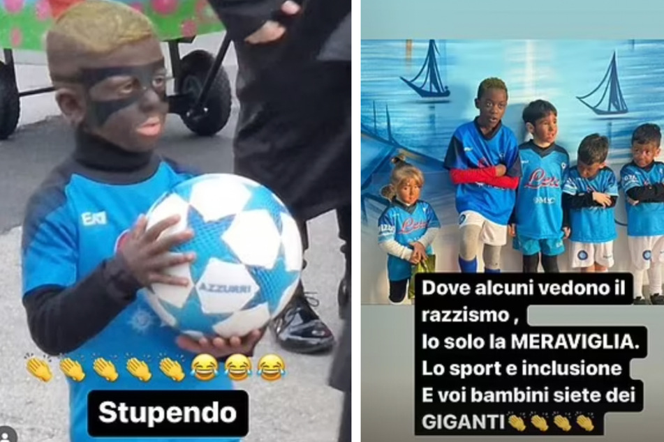 In seiner Instagram-Story kommentierte Italiens Nationalcoach Roberto Mancini (58) die Osimhen-Kostüme einiger Kinder.