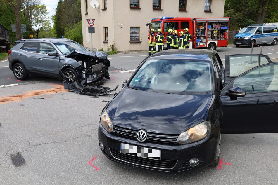 Auf einer Kreuzung in Schwarzenberg kam es zum Crash.