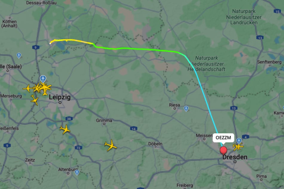 Der Ballon war am Montagabend in Bitterfeld gestartet.