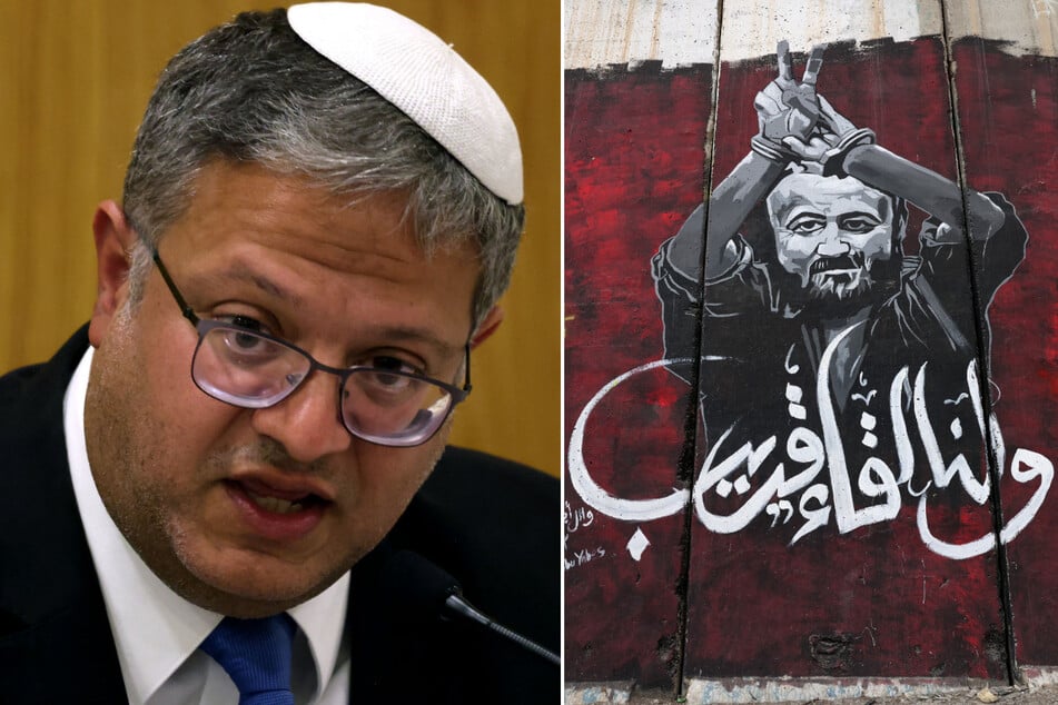 Israel's National Security Minister Itamar Ben-Gvir (l.) has shared a video of himself confronting popular Palestinian political leader Marwan Barghouti in prison.