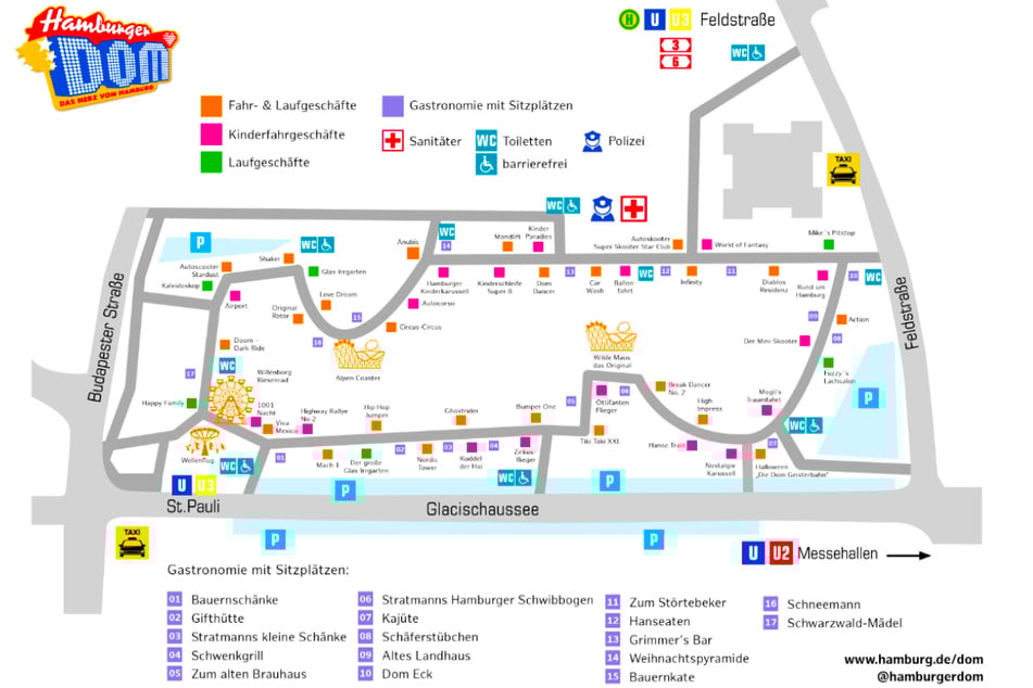 Mit nur einem Klick führt die interaktive DOM-Karte direkt durch die Attraktionen.