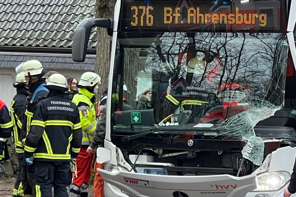 Großeinsatz nahe Hamburg: Mit Kita-Gruppe besetzter Bus und Bagger kollidieren