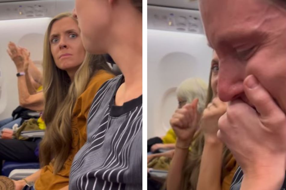 Pilot macht ungewöhnliche Durchsage: Kurz darauf bricht eine Frau in Tränen aus