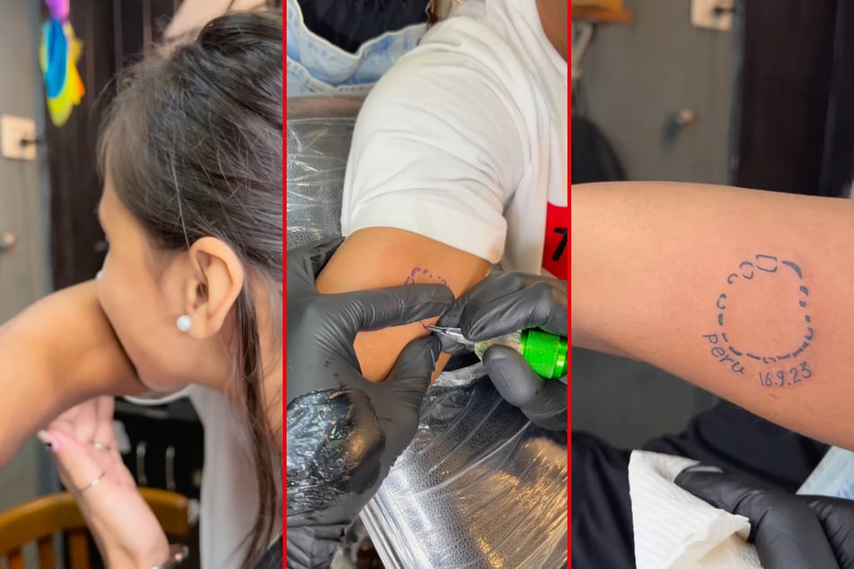 This man decided to get his partner's bite mark tattooed into his arm.