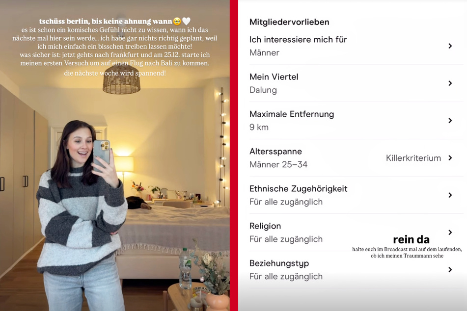 Zunächst sprach die Influencerin über ihre nahende Südostasien-Reise, danach verriet sie ihre aktuellen Dating-Vorlieben.