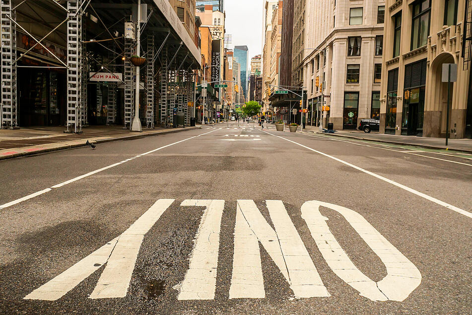 Broadway closed during New York City's Covid-19 lockdown in May 2020.