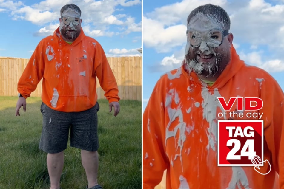 Viral Video of the Day for April 21, 2026: Wife pelts man with food and drinks in hilarious TikTok challenge