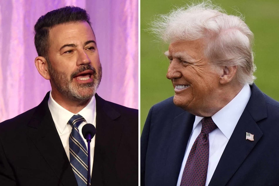 Donald Trump (r.) just responded to Jimmy Kimmel's (l.) late-night television show being taken off the air "indefinitely" after the host was criticized for comments about the motives behind the killing of conservative influencer Charlie Kirk.