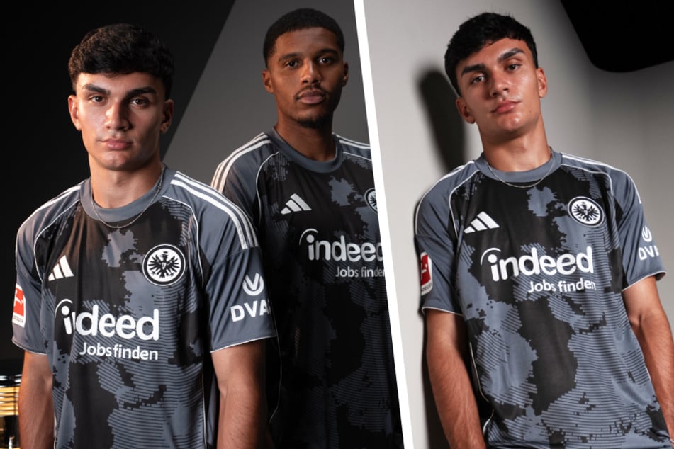 Das Ausweichtrikot der Frankfurter Eintracht kommt für die kommende Saison in einer Kombination aus Grau und Schwarz daher.