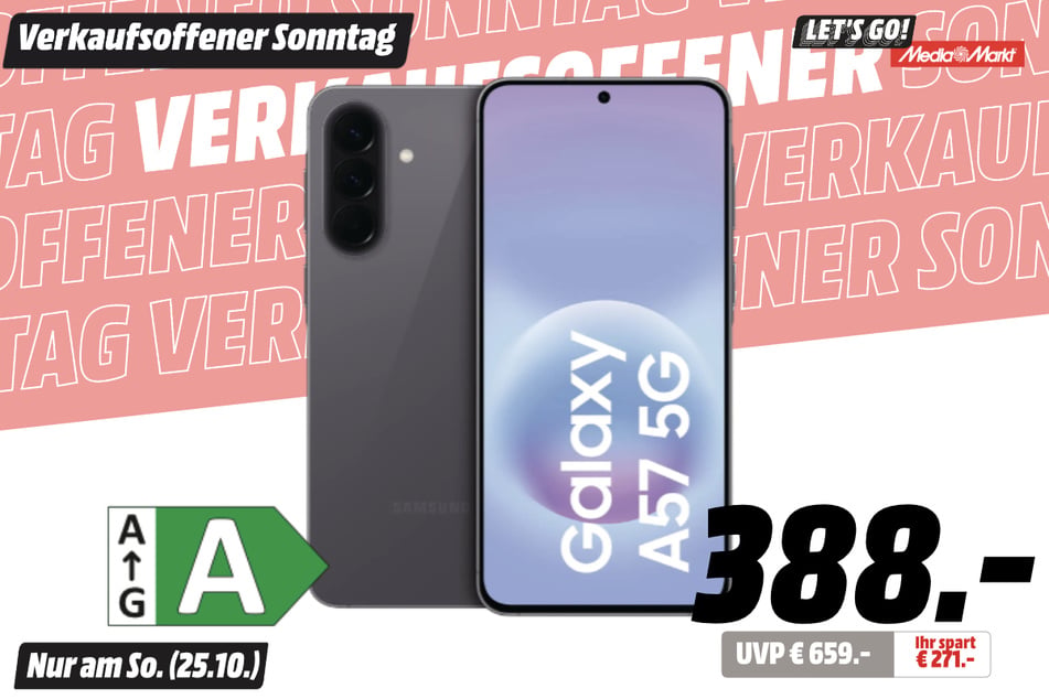 Samsung Galaxy A57 für 388 statt 659 Euro.