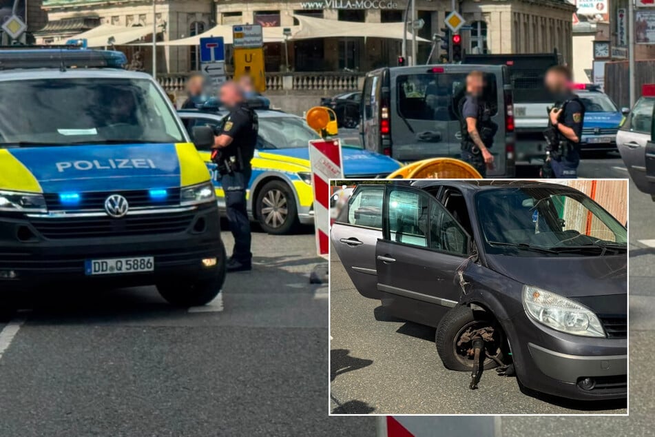 Verfolgungsfahrt in Zwickauer Innenstadt endet mit Unfall und Festnahme
