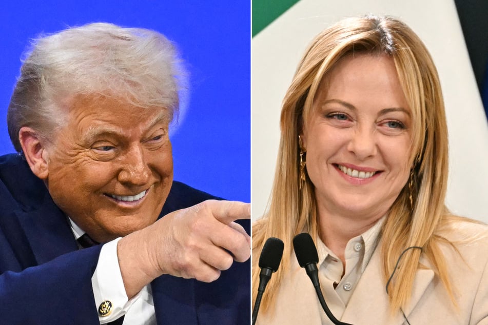 Italian leader Giorgia Meloni (r.) has expressed her hopes that she will be able to nominate Donald Trump for a Nobel Peace Prize.