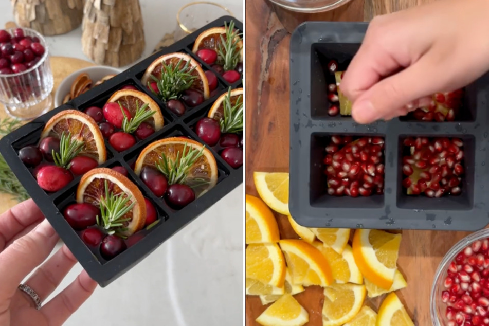 Fill your ice trays with your favorite festive fruit, just consider what they'll taste like as the ice melts.