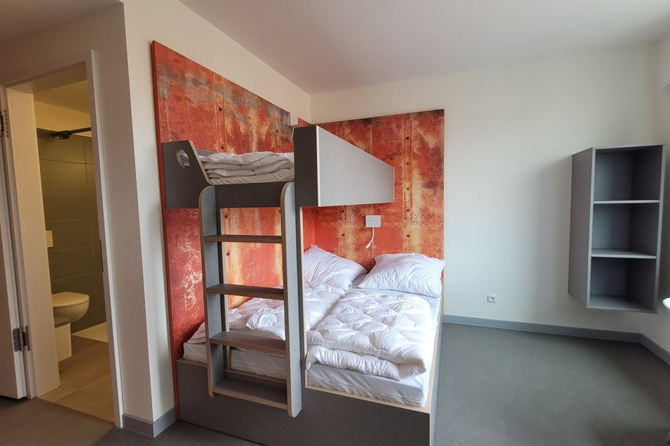 Beispielhaft ein Zimmer der neuen Jugendherberge.