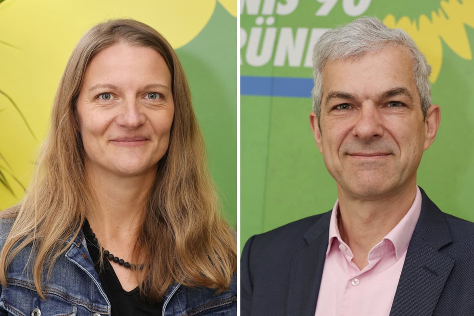 Christin Furtenbacher (40, l.) ist neue Fraktions-Vize der Chemnitzer Grünen. Volkmar Zschocke (55) will die Grünen-Fraktion durch die neue Stadtrats-Legislatur führen.