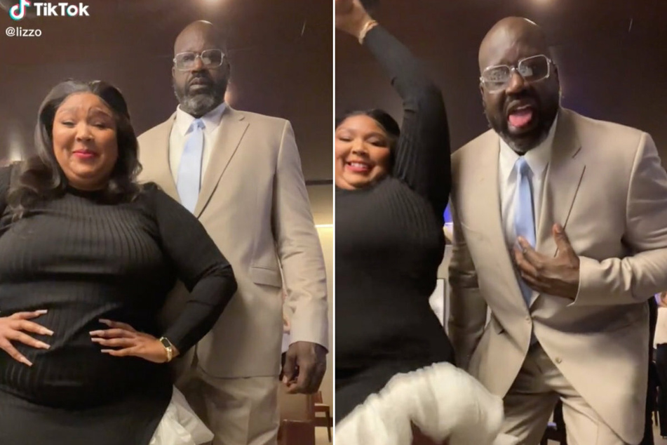 Lizzo got Shaq to jump on the #aboutdamntime train!