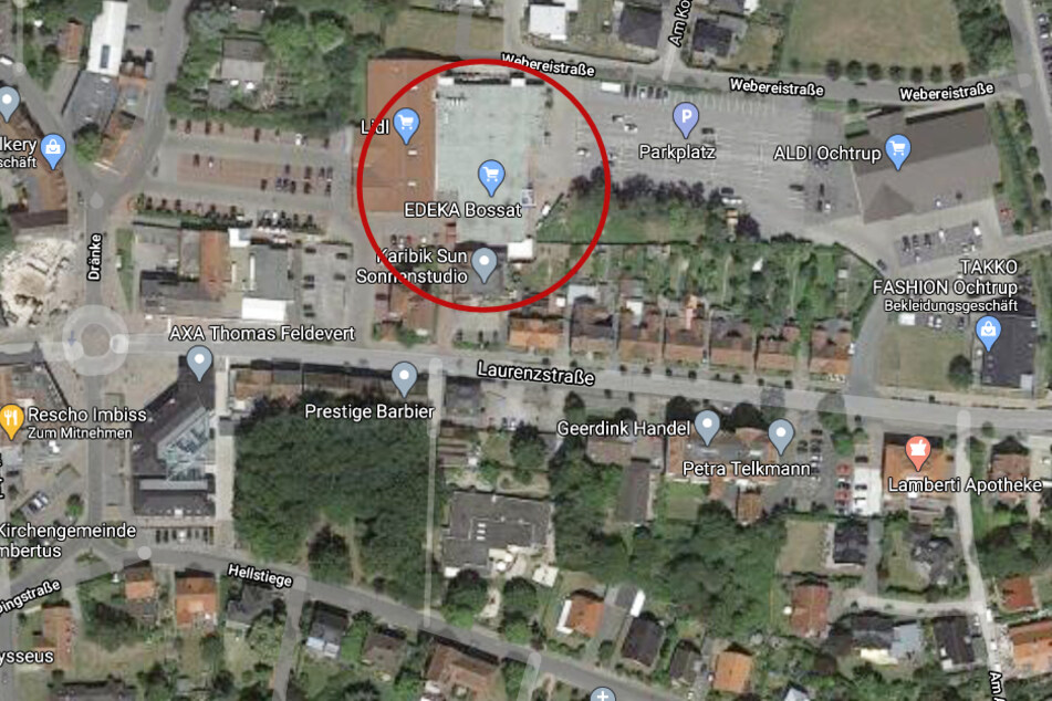 Der Vorfall ereignete sich am Edeka-Markt an der Laurenzstraße in Ochtrup.