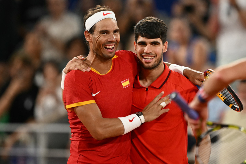 Rafa Nadal (l.) and Carlos Alcaraz fell short in their fan-favorite run as men's doubles partners at the Paris Olympics.