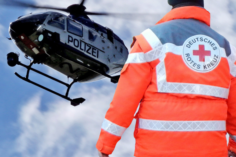 Auch ein Polizeihubschrauber kam bei der Rettungsaktion zum Einsatz (Symbolbild).