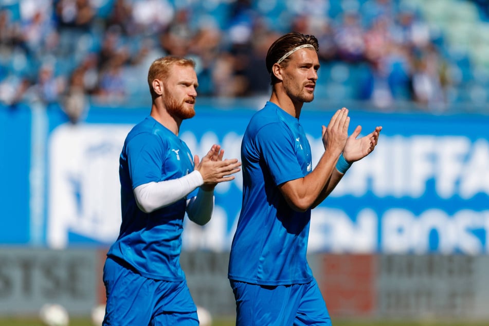Fröling (l.) und Haugen spielten bereits bei Hansa Rostock zusammen.