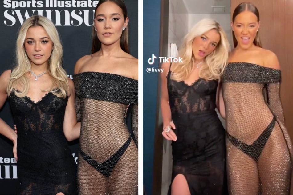 Olivia Dunne (l) celebrated the 2023 SI Swimsuit Issue release party with fellow model Olivia Ponton (r), who broke TikTok with a viral clip together.
