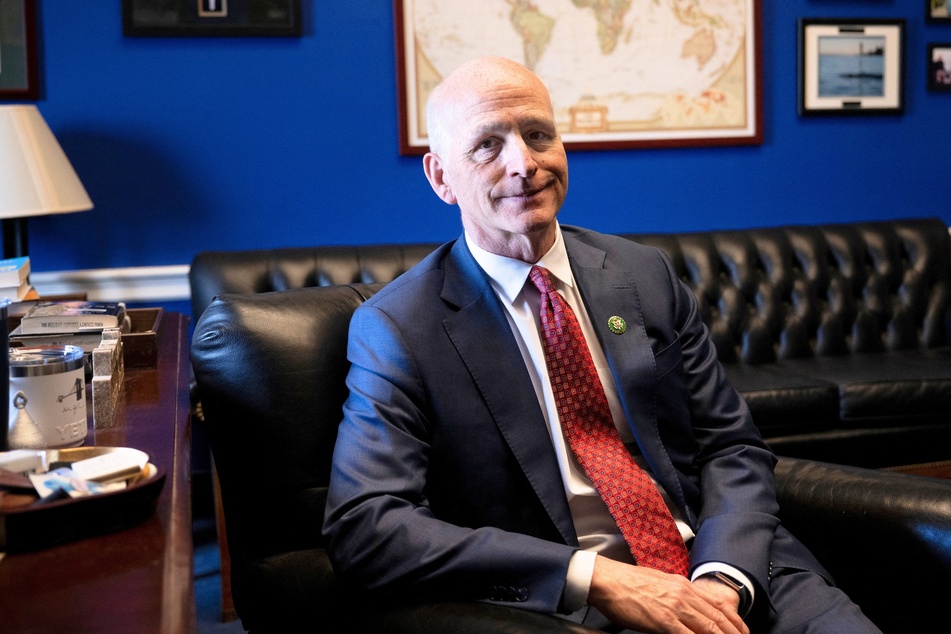 Representative Adam Smith, Democrat from Washington, poses for a portrait in his office on Capitol Hill in Washington DC, on February 14, 2024.