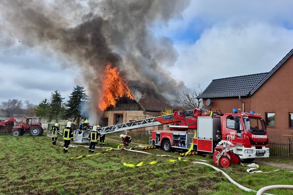 Die Feuerwehr löschte bis in die Nachtstunden.
