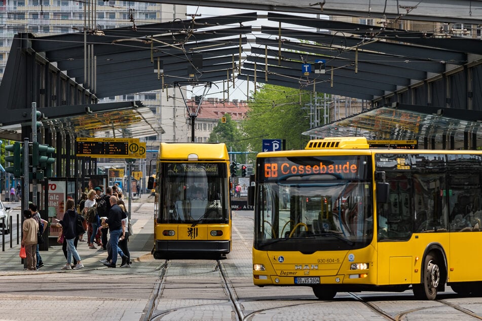 Die Linie 4 verkehrt im ersten Zeitabschnitt von Radebeul nur bis zum Postplatz. (Archivbild)