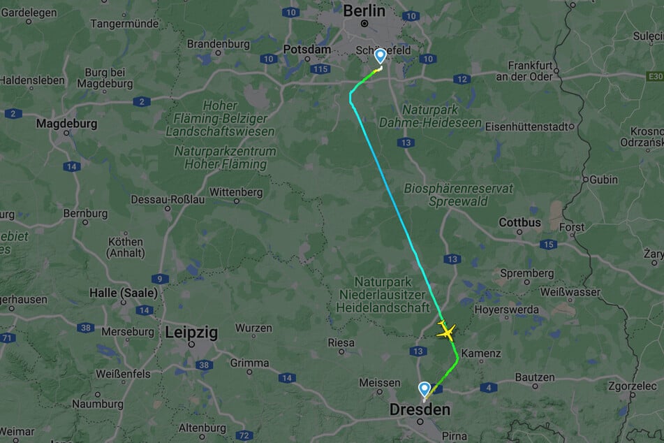 138 Kilometer in 19 Minuten: Eurowings macht's möglich. Doch Passagiere waren nicht an Bord.