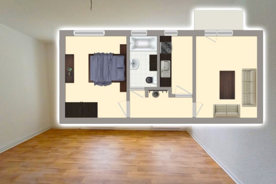 In diese 2-Raum-Wohnung einziehen und zwei Warmmieten sparen
