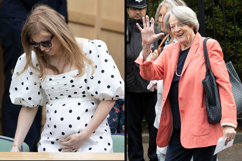Princess Beatrice (32, l.) showed off her baby bump for the first time, with actor Maggie Smith (86) appearing in good spirits.