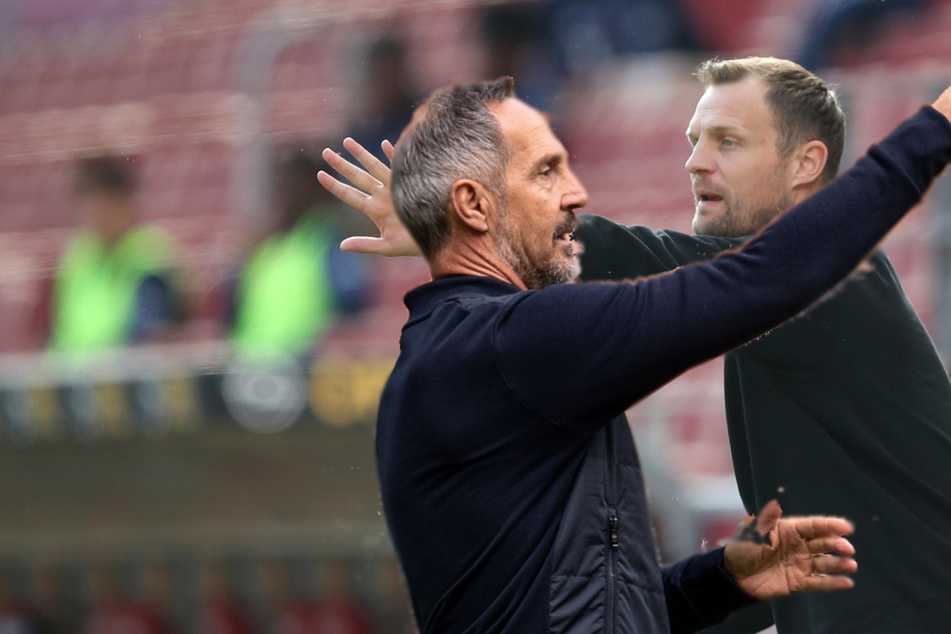 Wer hat am Sonntag das glücklichere Händchen: Eintracht-Coach Adi Hütter (51, l.) oder der Mainzer Trainer Bo Svensson (41)?