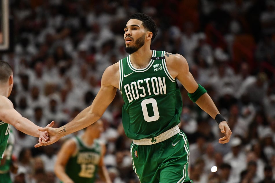 Jayson Tatum finished with a team-high 27 points against the Heat.