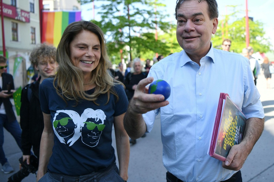 Sarah Wiener und Werner Kogler, EU-Spitzenkandidaten für Die Grünen.