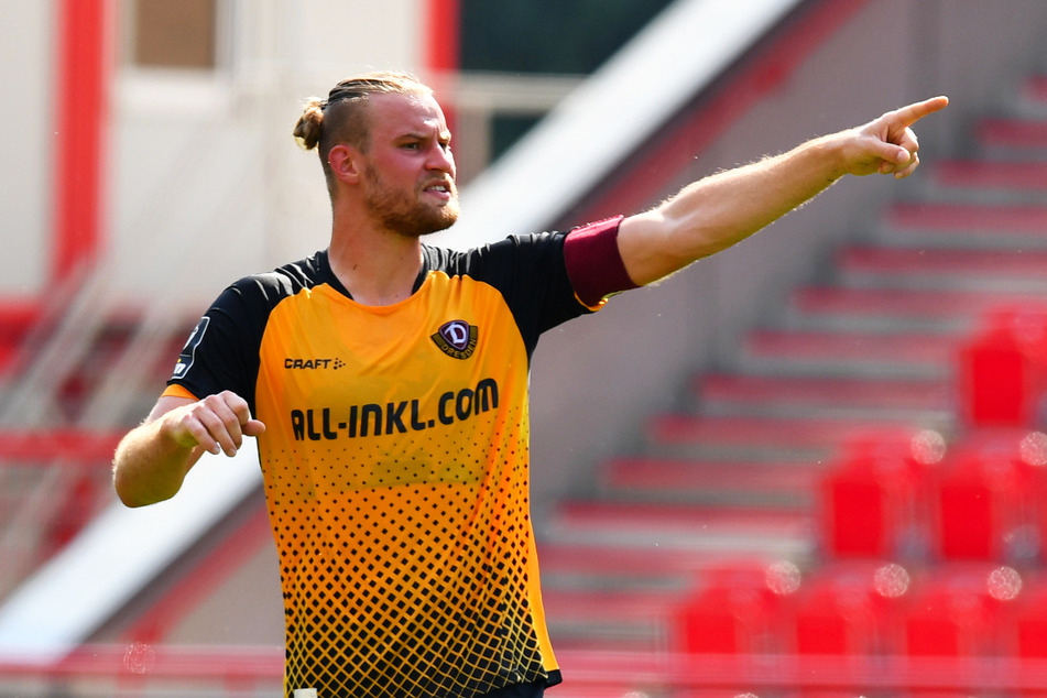 Dynamo-Kapitän Sebastian Mai (27) gibt die Richtung vor. Er wird im Top-Spiel gegen Ingolstadt auf alle Fälle von Beginn an spielen.